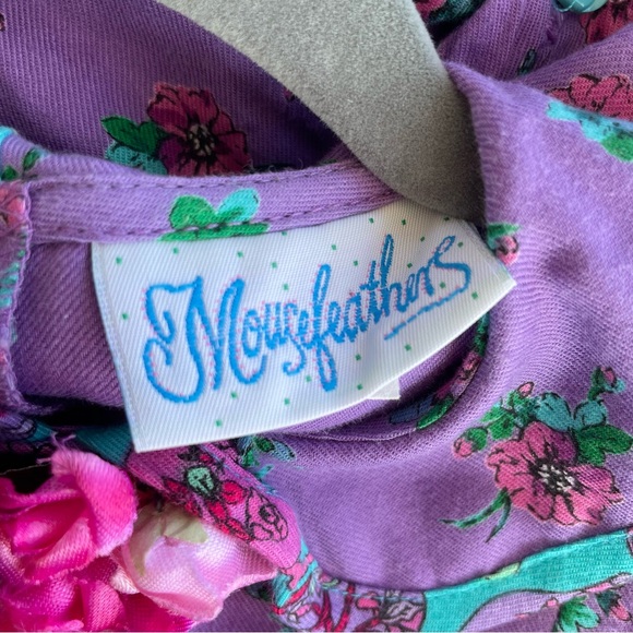 VINTAGE Mousefeathers Purple Floral Dress Size 6 - Picture 3 of 6